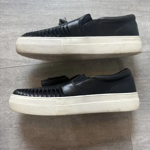 Vince Camuto Kayleena Tassel Loafer Platform Sneakers Black Slip On 9.5 - Picture 3 of 8